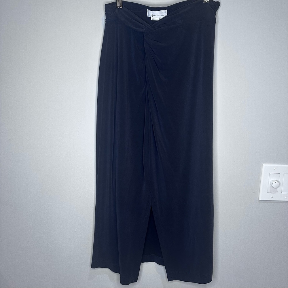 Anthropologie Dark Gray Twisted Front Maxi‎ Skirt